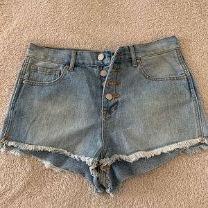 Light Wash Bullhead Denim Shorts